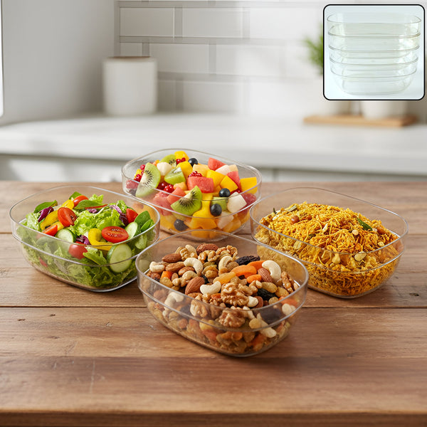 Transparent Multipurpose Serving Bowl Set (4 Pc Set) - justgrabit.in | Just Grab It