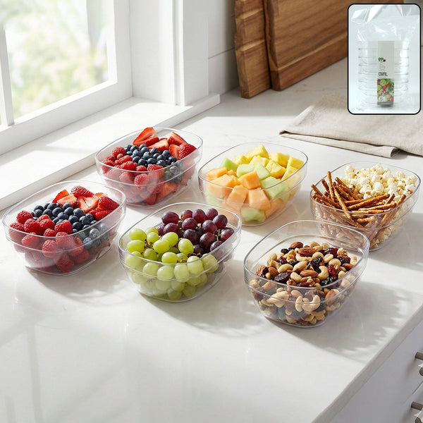 Multipurpose Transparent Serving & Storage Bowls Set (6 Pc Set) - justgrabit.in | Just Grab It