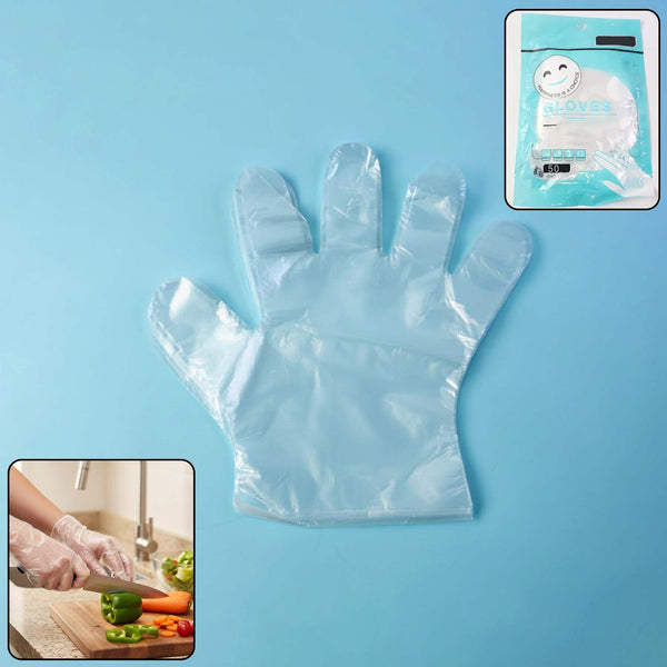 Disposable Clear Gloves, 50 Pc Pack - justgrabit.in | Just Grab It