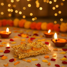 Royal Ornate Oval Pooja Thali - (1 Pc) - justgrabit.in | Just Grab It