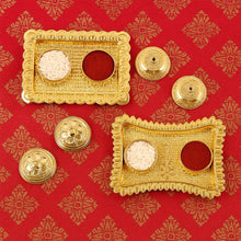 Ornate Rectangular Pooja Tilak Plate - (Mix Design / 1 Pc) - justgrabit.in | Just Grab It