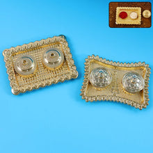 Ornate Rectangular Pooja Tilak Plate - (Mix Design / 1 Pc) - justgrabit.in | Just Grab It