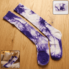 Purple & White Tie - Dye Long Socks (1 Pair) - justgrabit.in | Just Grab It