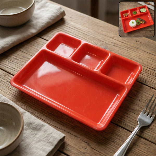 32 × 25 Cm Multipurpose Compartment Serving Tray (1 Pc) - justgrabit.in | Just Grab It