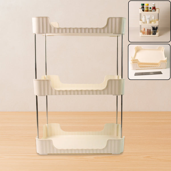 3 - Tier Multipurpose Storage Organizer Rack Shelf (1 Set) - justgrabit.in | Just Grab It