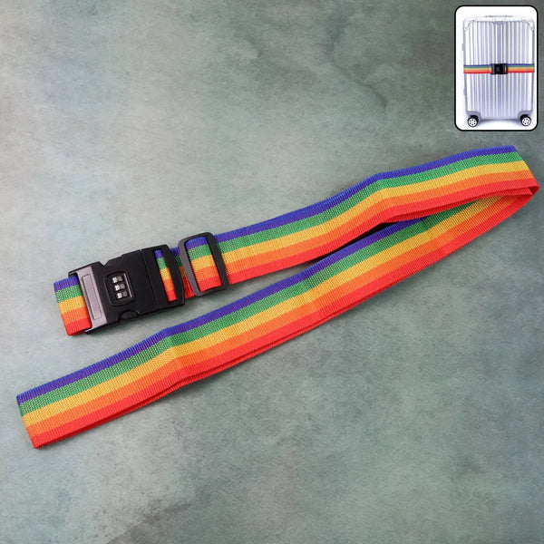 Heavy - Duty Rainbow Webbing with 3 - Digit Code Lock - justgrabit.in | Just Grab It