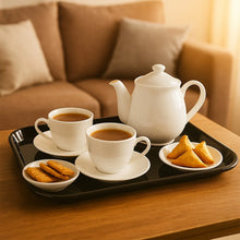 Plastic Serving Tray / Plate – 40 × 30 cm (1 Pc / Black) - justgrabit.in | Just Grab It