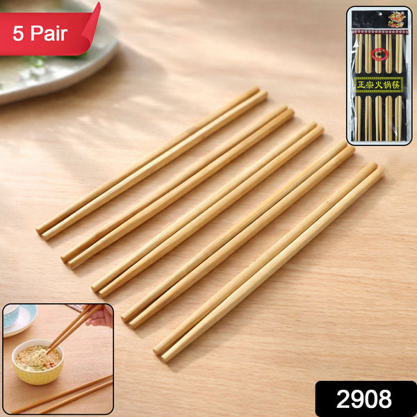 Premium Reusable Bamboo Chopsticks Set (Set of 5 Pair) - justgrabit.in | Just Grab It