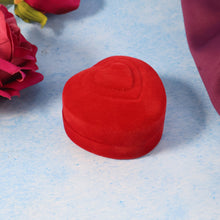 Premium Heart - Shaped Velvet Jewellery Ring Box (1 Pc) - justgrabit.in | Just Grab It