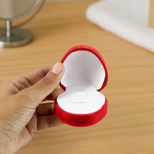 Premium Heart - Shaped Velvet Jewellery Ring Box (1 Pc) - justgrabit.in | Just Grab It
