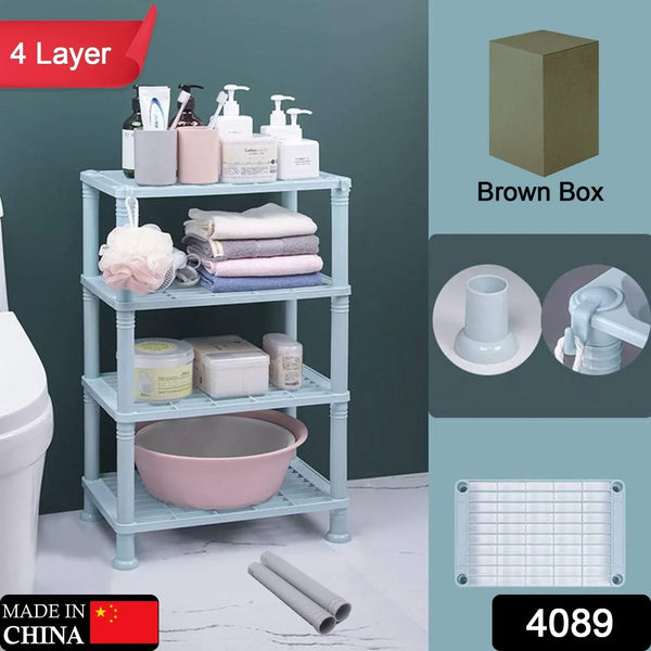 4 Layer Multifunctional Storage Shelf Organizer Narrow Storage Rack for Kitchen or Bathroom - justgrabit.in | Just Grab It