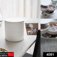 4 Layers Jewellery Box, 360 Degree Rotating Jewelry Box, Jewelry and Earring Organizer Box with Mirror, Accessory Storage Box - justgrabit.in | Just Grab It