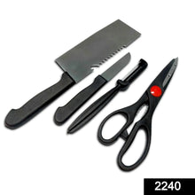 Stainless Steel Kitchen Tool Set (Butcher Knife, Standard Knife, Peeler and Kitchen Scissor) - 4 Pcs - Justgrabit Inc.