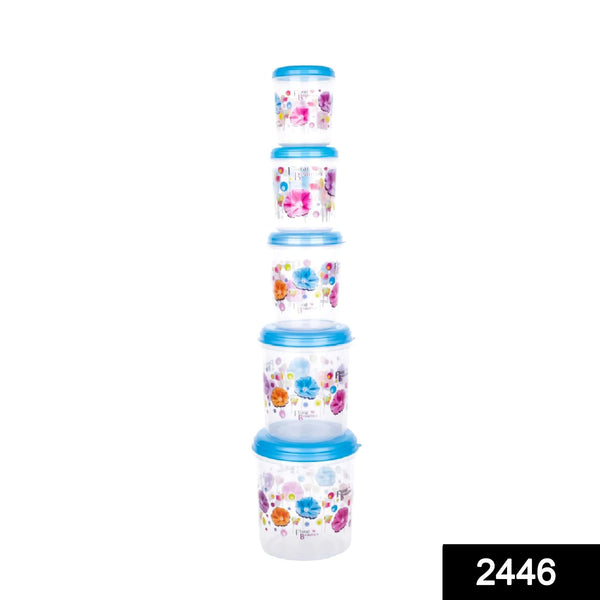 Plastic Transparent Container Air Tight Dabba Set (3000ml, 2000ml, 1000ml, 750ml, 500ml) - Justgrabit Inc.