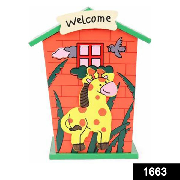 Cute Cartoon House Shaped Lovely Wooden Piggy Bank Money Bank - Justgrabit Inc.