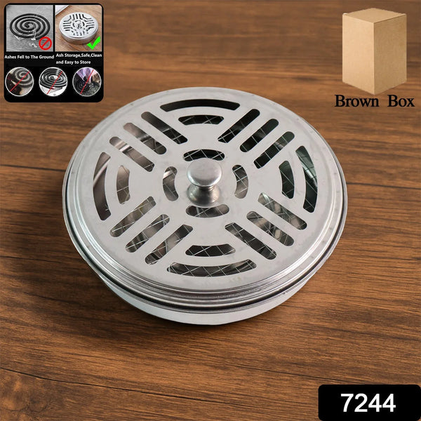 Decorative Mosquito Coil Holder Mosquito Coil Container, Incense Holder Safe Burning Coil Tray for Home Patio Pool Side Outdoor, Metal Tray - justgrabit.in | Just Grab It