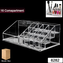 16 Compartment Cosmetic Makeup Jewellery Lipstick Storage Organiser Box, Cosmetic Storage Box Make - up Lipstick Organizer / Lipstick Holder Case Transparent - Justgrabit Inc.