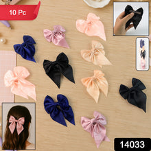 Premium Satin Bow Hair Clip Set for Girls and Women (10 Pc) - justgrabit.in | Just Grab It