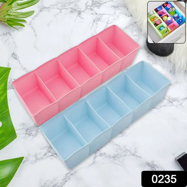 5 Compartments Socks / Handkerchief / Underwear Storage Box Socks Drawer Closet Organizer Storage Boxes (pack of 2) - Justgrabit Inc.