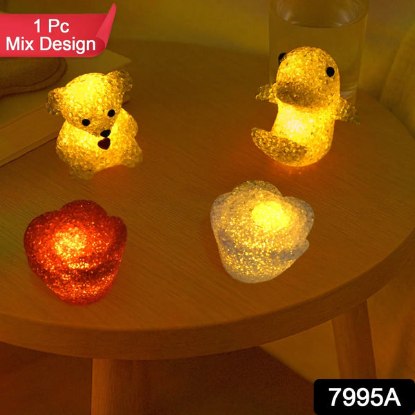 Unique Crystal Night Light: Multi - Shape LED Lamp (Mood Lighting) - justgrabit.in | Just Grab It