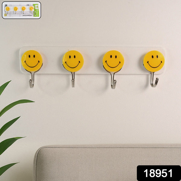 Multipurpose Self - Adhesive 4 hooks for wall Hook (1 Pc) - justgrabit.in | Just Grab It
