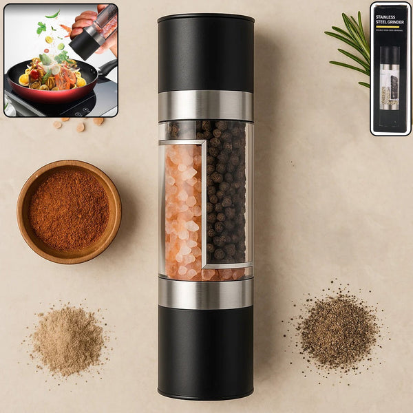 2 - in - 1 Stainless Steel Salt and Pepper Grinder - justgrabit.in | Just Grab It