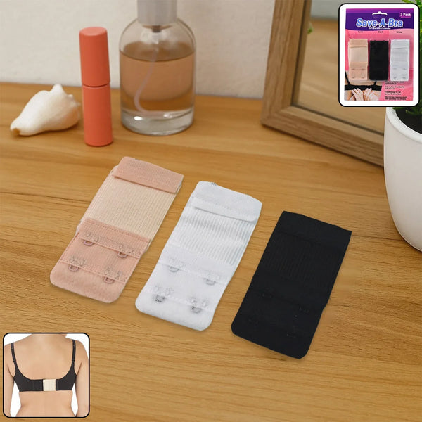 Adjustable 3 - Piece Bra Extender Set with 2 - Hook - justgrabit.in | Just Grab It