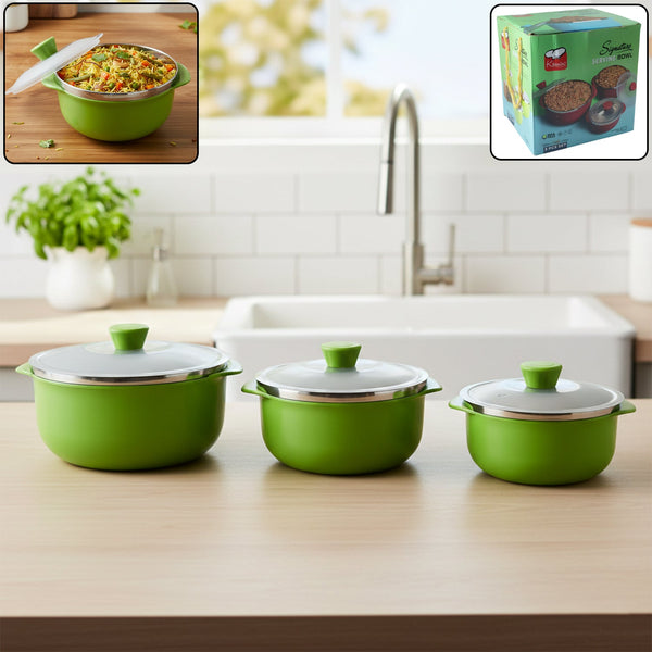 Signature Multipurpose Kitchen Serving Bowl (1000ML,1400ML,2200ML,3 Pc Set) - justgrabit.in | Just Grab It