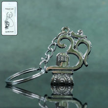 Om with Shivling Metal Keychain (1 Pc) - justgrabit.in | Just Grab It