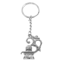 Om with Shivling Metal Keychain (1 Pc) - justgrabit.in | Just Grab It