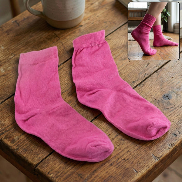 Soft Cotton Pink Socks for Women (1 Pair / Mix Color) - justgrabit.in | Just Grab It