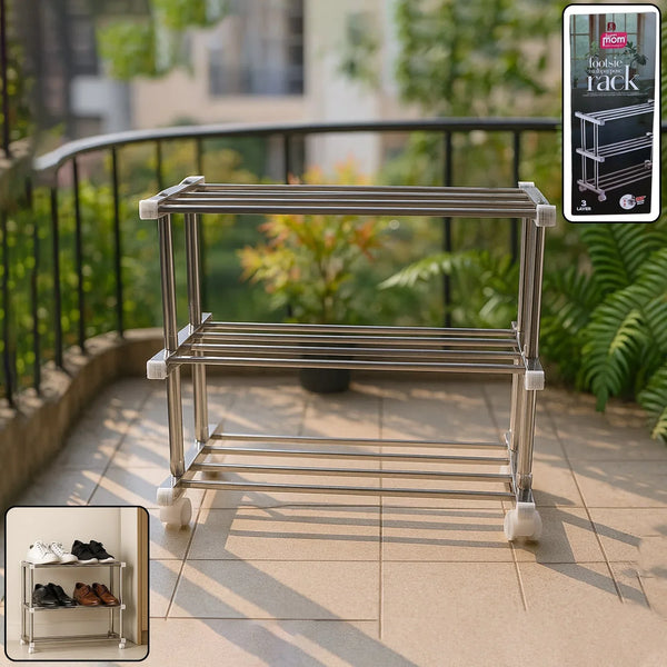Supermom Stainless Steel Multipurpose Shoe & Storage Rack - (1 pc) - justgrabit.in | Just Grab It