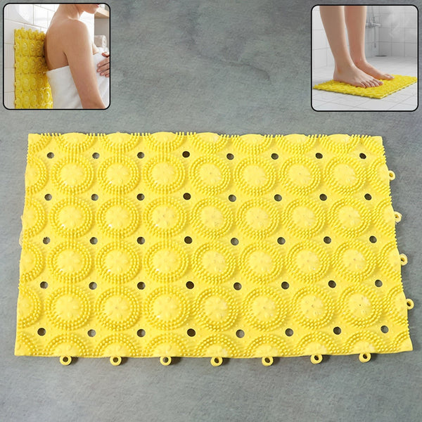 Multipurpose Anti - Slip Bathroom Massage Mat with Suction Cups (33 × 21 cm) - justgrabit.in | Just Grab It