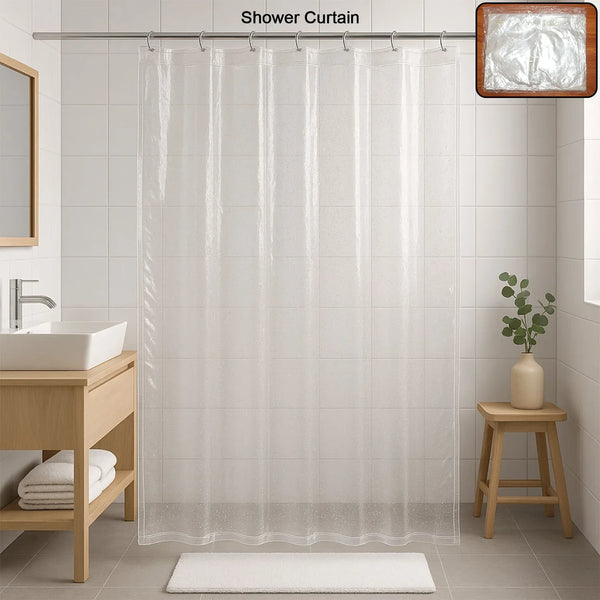 Transparent Waterproof Shower Curtain 75x52 Inch - justgrabit.in | Just Grab It