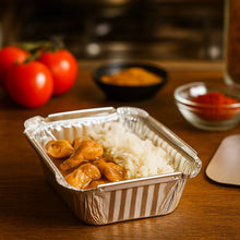 Disposable Aluminium Food Containers with Lids – 250 ml Capacity (Pack of 25) - justgrabit.in | Just Grab It