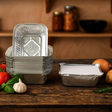 Disposable Aluminium Food Containers with Lids – 250 ml Capacity (Pack of 25) - justgrabit.in | Just Grab It