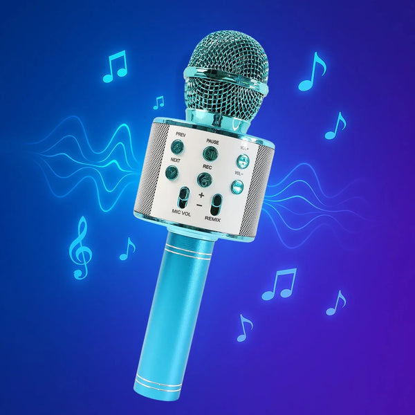 Wireless Bluetooth Recording Condenser Handheld Microphone Bluetooth Speaker Audio Recording Karaoke with Mic (Multicolor 1 Pc) - Justgrabit Inc.