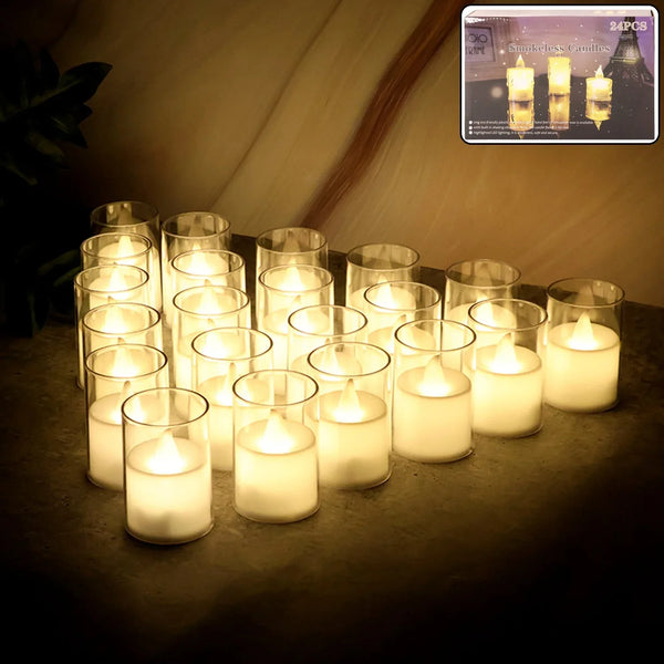 Smokeless LED Tealight Candles (24 Pc) - justgrabit.in | Just Grab It