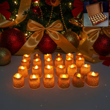 christmas Premium Glitter LED Tealight Candles (24 Pc Set) - justgrabit.in | Just Grab It