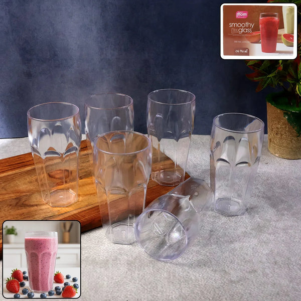 Supermom Transparent Smoothy Glass Set (Approx 300ML / 6 Pc) - Justgrabit Inc.