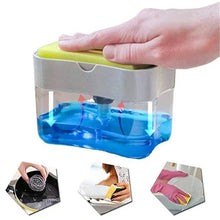 2 - in - 1 Liquid Soap Dispenser on Countertop with Sponge Holder - Justgrabit Inc.