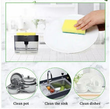 2 - in - 1 Liquid Soap Dispenser on Countertop with Sponge Holder - Justgrabit Inc.