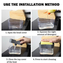 2 - in - 1 Liquid Soap Dispenser on Countertop with Sponge Holder - Justgrabit Inc.