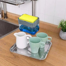 2 - in - 1 Liquid Soap Dispenser on Countertop with Sponge Holder - Justgrabit Inc.