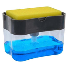 2 - in - 1 Liquid Soap Dispenser on Countertop with Sponge Holder - Justgrabit Inc.