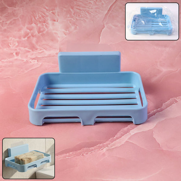 Self - Adhesive Wall Mount Plastic Soap Dish with Drain Slots - justgrabit.in | Just Grab It