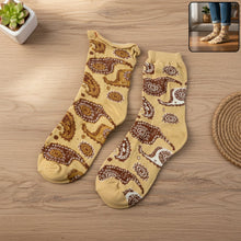 Beige Paisley Printed Fashion Socks (1 Pair) - justgrabit.in | Just Grab It