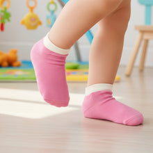 Pink & White Soft Ankle Socks for Kids (1 Pair) - justgrabit.in | Just Grab It