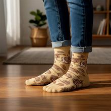 Beige Paisley Printed Fashion Socks (1 Pair) - justgrabit.in | Just Grab It