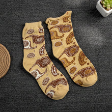 Beige Paisley Printed Fashion Socks (1 Pair) - justgrabit.in | Just Grab It